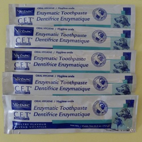 VIRBAC CET ENZYMATIC TOOTHPASTE- DOGS /CATS- POULTRY FLAVOUR -5X12g TRIAL SIZE