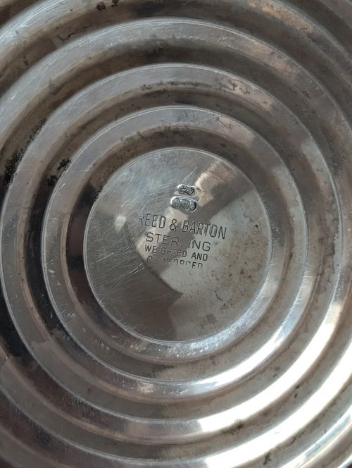 Reed & Barton Sterling Weighted Reinforced Candle Holder Tarnished Damaged Scrap — image 3
