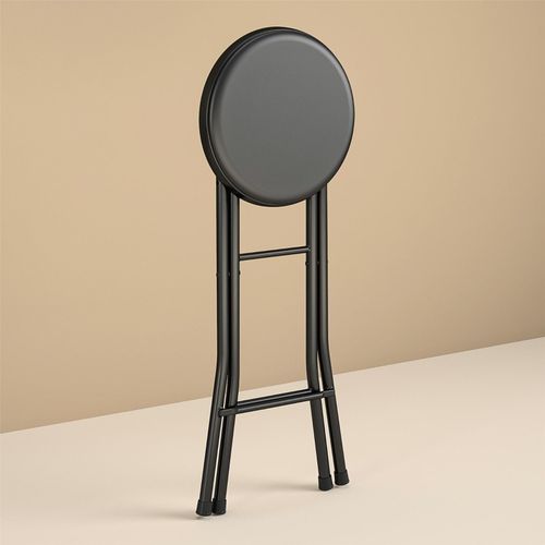 BLACK FOLDING STOOL ROUND FOLDABLE METAL FOR SPACE SAVING STOOLS PADDED SEAT NEW — image 14