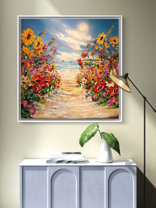 ORIGINAL , OIL PAINTING CANVAS  70x70 cm ANNA KALUZNA,  Summer whispers — image 10