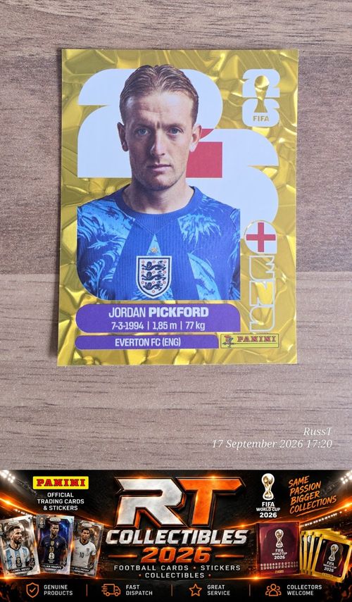 2026 Panini World Cup ENGLAND Full Team Gold Crumple Stickers Jude Bellingham — image 3