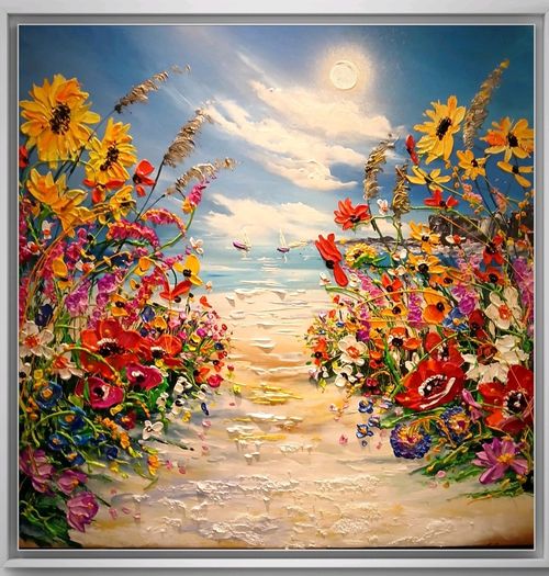 ORIGINAL , OIL PAINTING CANVAS  70x70 cm ANNA KALUZNA,  Summer whispers — image 1