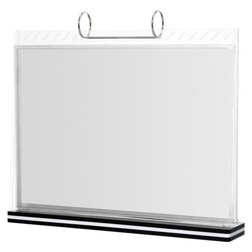 Reusable Table Sign Holder Stand Transparent Flip Menu Display Rack PVC Glass