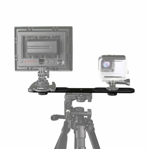 Dual Camera Mount Flash Bracket Extension Bar Arm Tripod Holder MIC LED Monitor — image 9