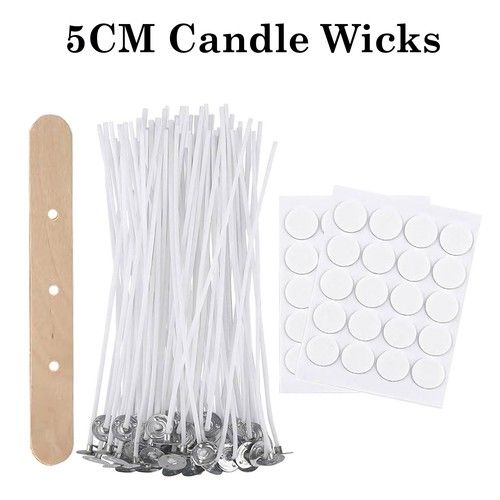 CANDLE WICKS PRE WAXED WITH SUSTAINERS LONG TABBED FOR CANDLE MAKING CRAFT