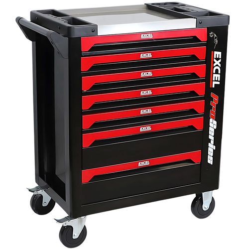 Excel Tool Box 7 Drawers 30" Roller Cabinet With 249 Piece Tool Kit Black — image 9