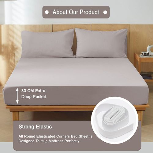 Extra Deep 30cm Fitted Sheet Ultra Soft Bed Sheets Single Double King Super King — image 6