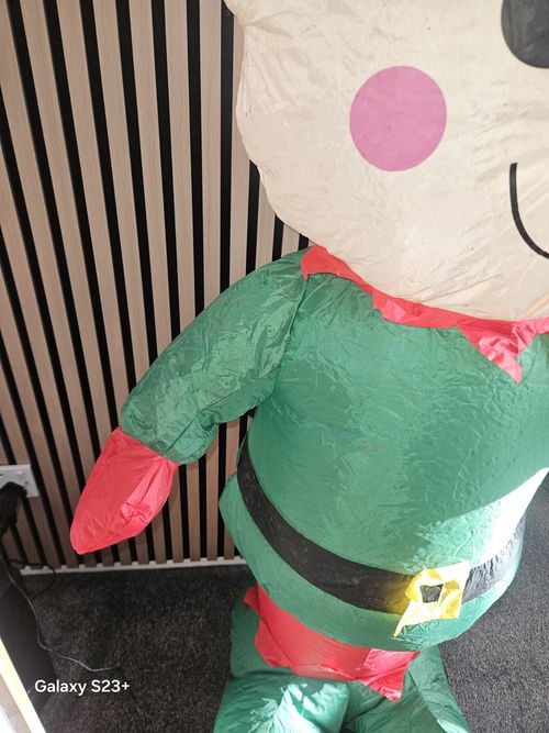5ft Used Working Inflatable Christmas Elf Decor with LED Light Festive  — image 4