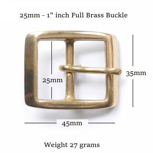 Rectangular Brass Belt Buckle Solid Cast Brass - 2" - 1" inch - 50mm - 25mm