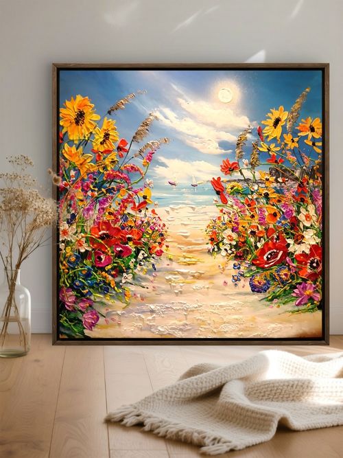 ORIGINAL , OIL PAINTING CANVAS  70x70 cm ANNA KALUZNA,  Summer whispers — image 9