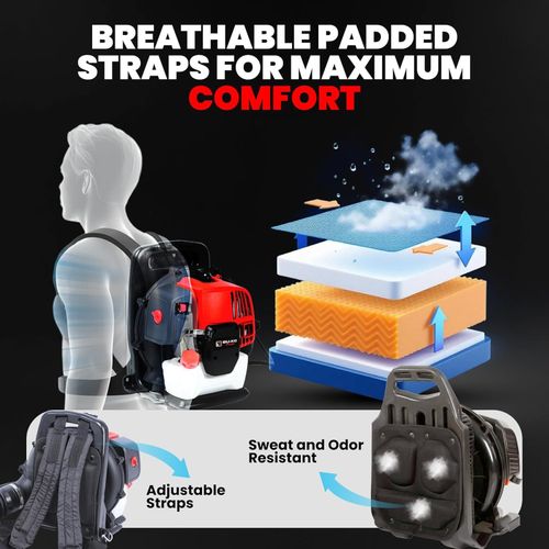 Petrol Backpack Leaf Blower Efficient Powerful 2 Stroke Air Cooled Engine — image 4