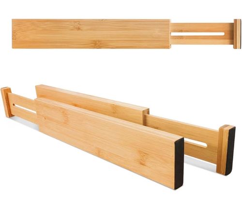 VaeFae Bamboo Drawer Dividers 6-Pack, (42.5-55.5 cm) Adjustable Drawer Separa... — image 4