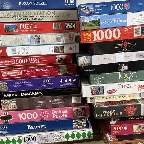 Jigsaw Puzzle Bundle x15 Joblot 1000 Pieces Christmas Hobby Unchecked Pastime