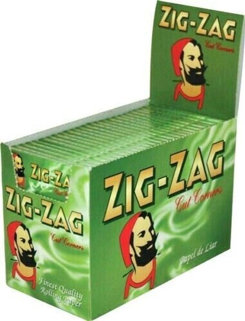 Zig Zag Green Standard Rolling Papers Regular 50 - 100 Booklets -  Cut Corners