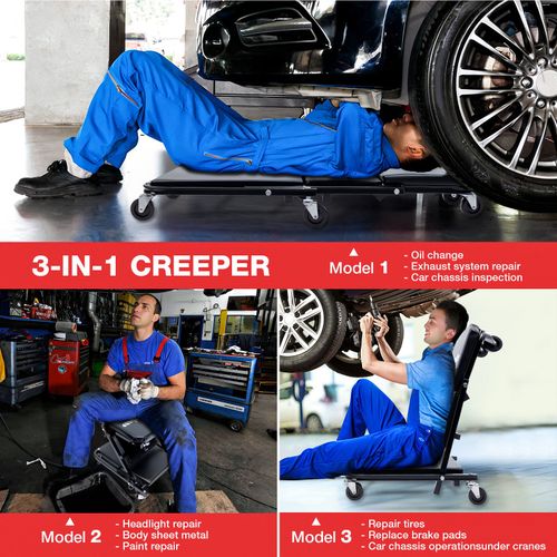 Mechanics Creeper 3 IN 1 trolley stool Workshop Padded Car Workshop Garage NEW — image 4