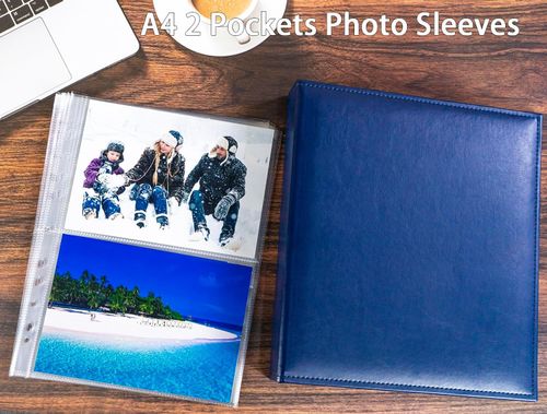 Pack of 30 A4 Photo Sleeves for 2/3/4 Ring Binder, Transparent Postcard Sleeves — image 3