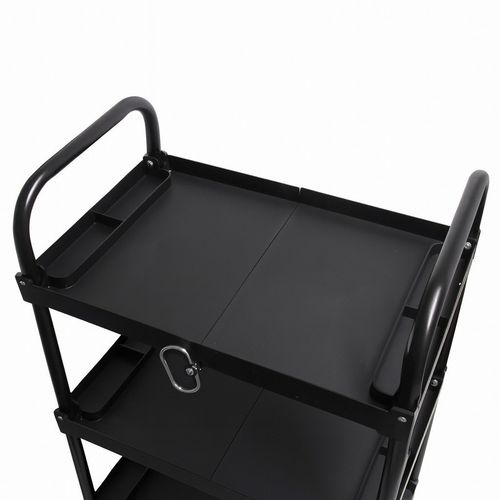 3-Tier Folding Tool Trolley on Wheels 150LB (Storage Utility Kitchen Cart) — image 6