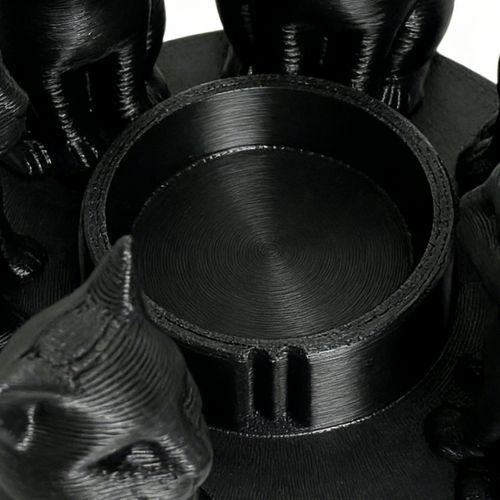 Black Cats Candle Tea Light Holder 3D Printing Cats Animal Candle Holder — image 7