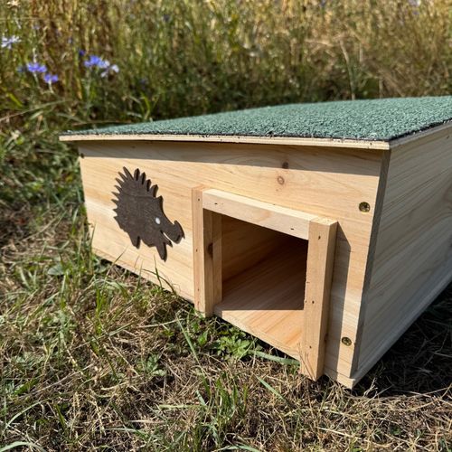 Wooden Hedgehog House & Hibernation Shelter Feeding Station with 2 Chambers — image 4