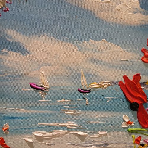 ORIGINAL , OIL PAINTING CANVAS  70x70 cm ANNA KALUZNA,  Summer whispers — image 7