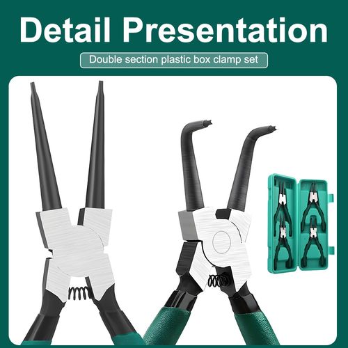 4PC 7" Circlip Pliers Set Internal External Bent Straight Ring Remover Retaining — image 13