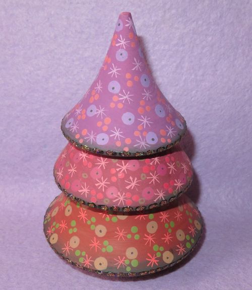 Christmas Tree Wobbly doll Lilac Red Purple ROLY POLY RUSSIAN HAND PAINTED GIFT — image 6
