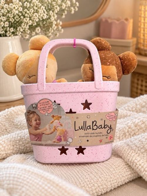 LullaBaby Bath Dolls Bundle 3-Piece Doll Playset with Basket, Age 2+