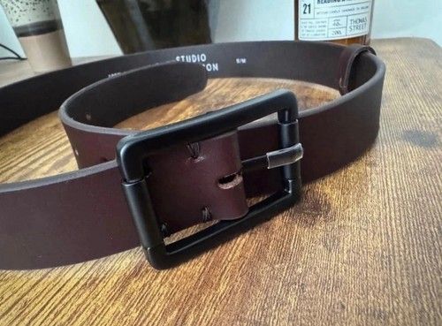 studio nicholson leather belt burgundy s/m approx 29 jeans size new unisex style