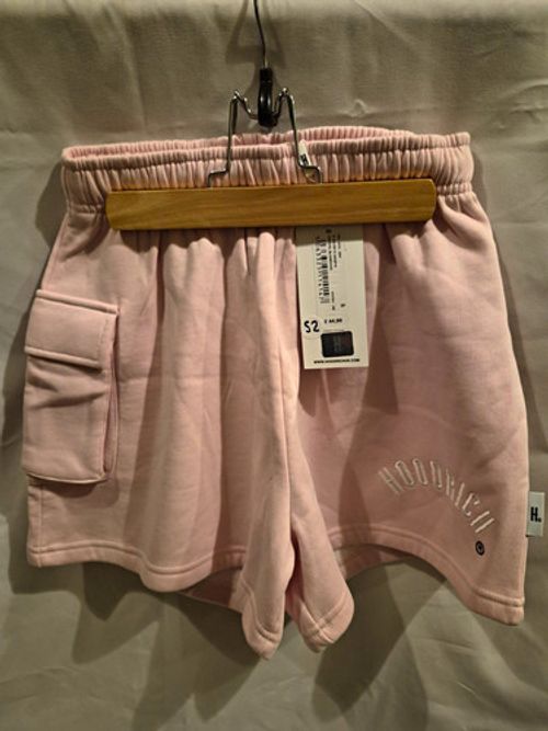 Hoodrich Calor V2 Women's Shorts Pink Size S Fleece Elastic Waist Pockets