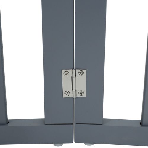 3 Panels Foldable Pet Gate Play Pen Wooden Divider Fences Barrier Doorway Grey — image 9