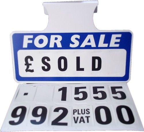 5 Blue For Sale Sign Board, Car Price/Pricing Sun Visor, Vehicle/Auto Price Kit
