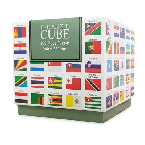 Flags of the World 100 Piece Puzzle – Educational Gift Cube, Fun Learning — image 3