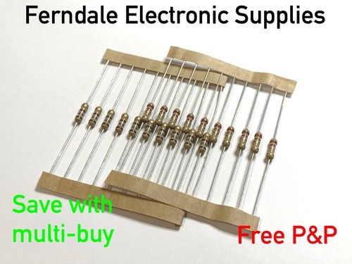 Resistor, Carbon Film, 5%, 0.5W, 1/2W 350 V,  select 1 ohm - 10M ohm, 10-50 pack