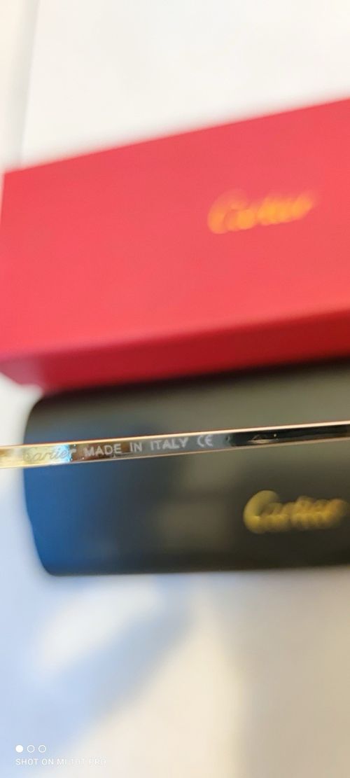 Cartier Eyeglasses Rimless, Gold Metal Frame, With Case & Box — image 7