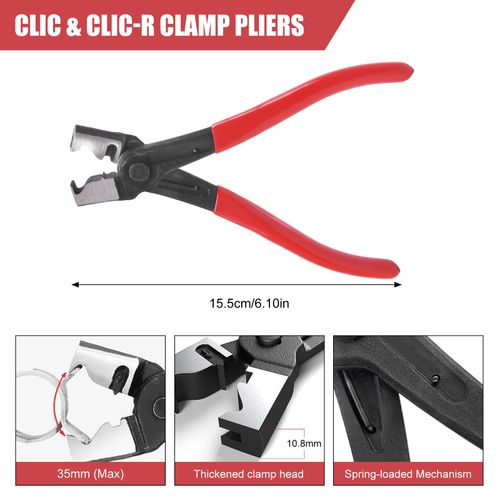 4PC Hose Clamp Removal Pliers Set Flexible Spring-Loaded Long Nose Pliers Carbon — image 12
