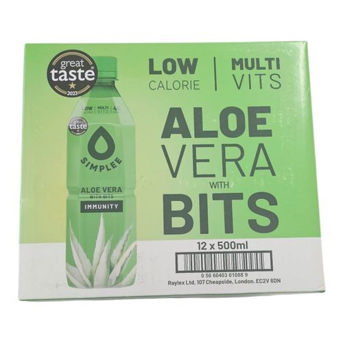 Simplee Aloe Aloe Vera Drink Juice With Bits Low Sugar Bottles Pack 12 x 500ml — image 5