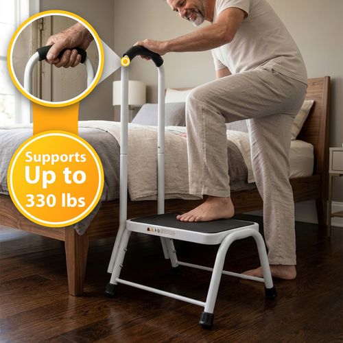 Kitchen Bath Safety Step Stool Mobility Support Handrail Aid Platform Slip Resis — image 3