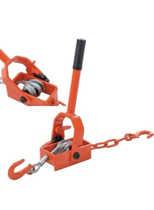 Heavy Duty Ratchet Cable Puller 1 Ton Hand Winch with 1.5m Wire & Hooks – 1 Ton