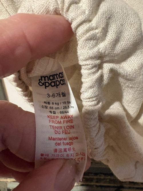 Laura Ashley  Linen Romper 3-6 Months Beige/White Collar romper never worn — image 7