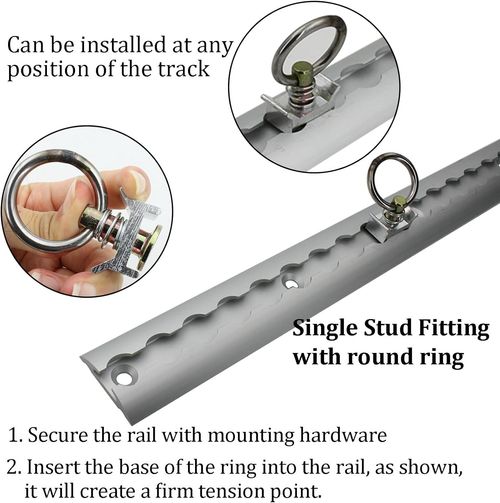 2x Cargo Rail 1000mm Lashing Track Load Locking Van Racking 12 Tie Down Fixings — image 5