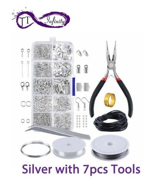 Jewellery Making Kit Findings 870Pcs and 7pcs Tools & Wire DIY Necklace Repair 