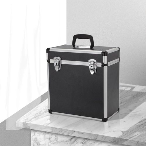 Vinyl LP Storage Box 12" Vinyl Record Storage Case Heavy Duty Lockable Box Black — image 13
