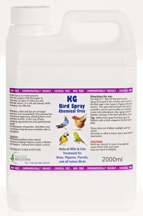 Bird Spray 2000ml Mite & Lice Treatment for Hens, Pigeons,Parrotts, Indoor Birds