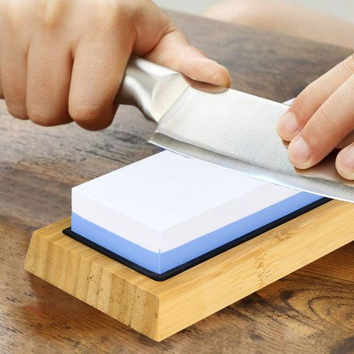 1000/6000 Dual Whetstone Waterstone Knife Water Wet Stone Sharpener with Base — image 10