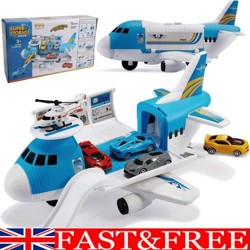 Transport Airplane Toy with Cars Helicopter Kids Toys for Children Boys Gift UK