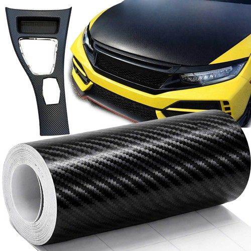 3D Carbon Fibre Wrap Vinyl Self Adhesive Black Matt Sticker Black Bubble Free