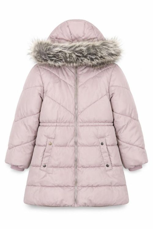 NEXT Girls Puffer Jacket Coat Size 10 Years Pink Mid-Length Long Sleeve Casual — image 1