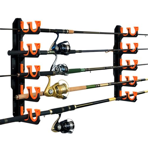 Fishing Rod Holder Wall Mount Rack for Garage Storage Holds Up 10 Rods Ceiling — image 1