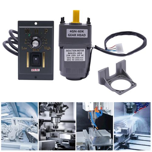 220V AC Gear Motor Electric Motor Variable Speed Controller Reduction Ratio 1:60 — image 3