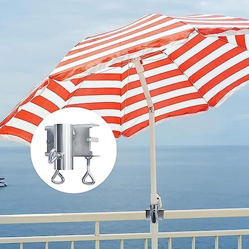 Sun Umbrella Holder Garden Umbrella Clip Adjustable Diameter Galvanized — image 12